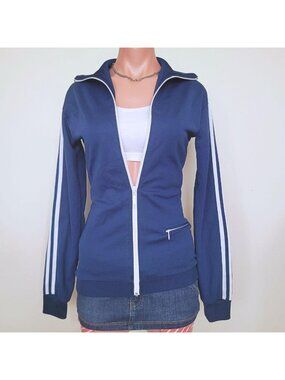 Adidas Vintage Handmade Fitted Europa Navy Blue Track Jacket (S)